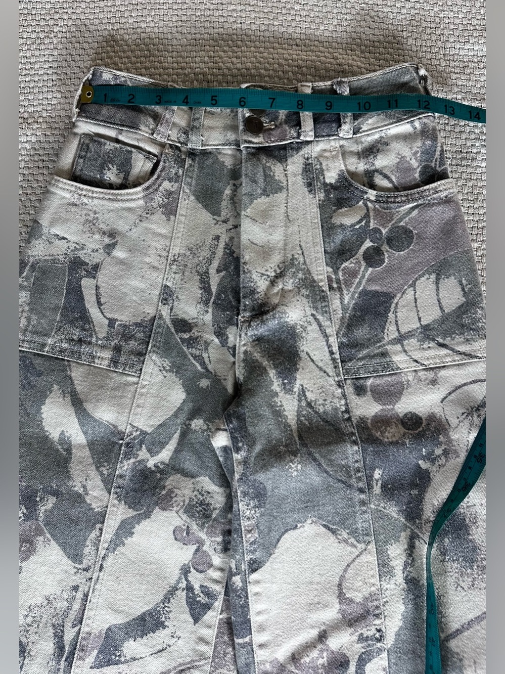 Anthropologie Pilcro The Skipper High-Rise Crop Camo Wide-Leg Pants - Size 25 - Picture 12 of 13